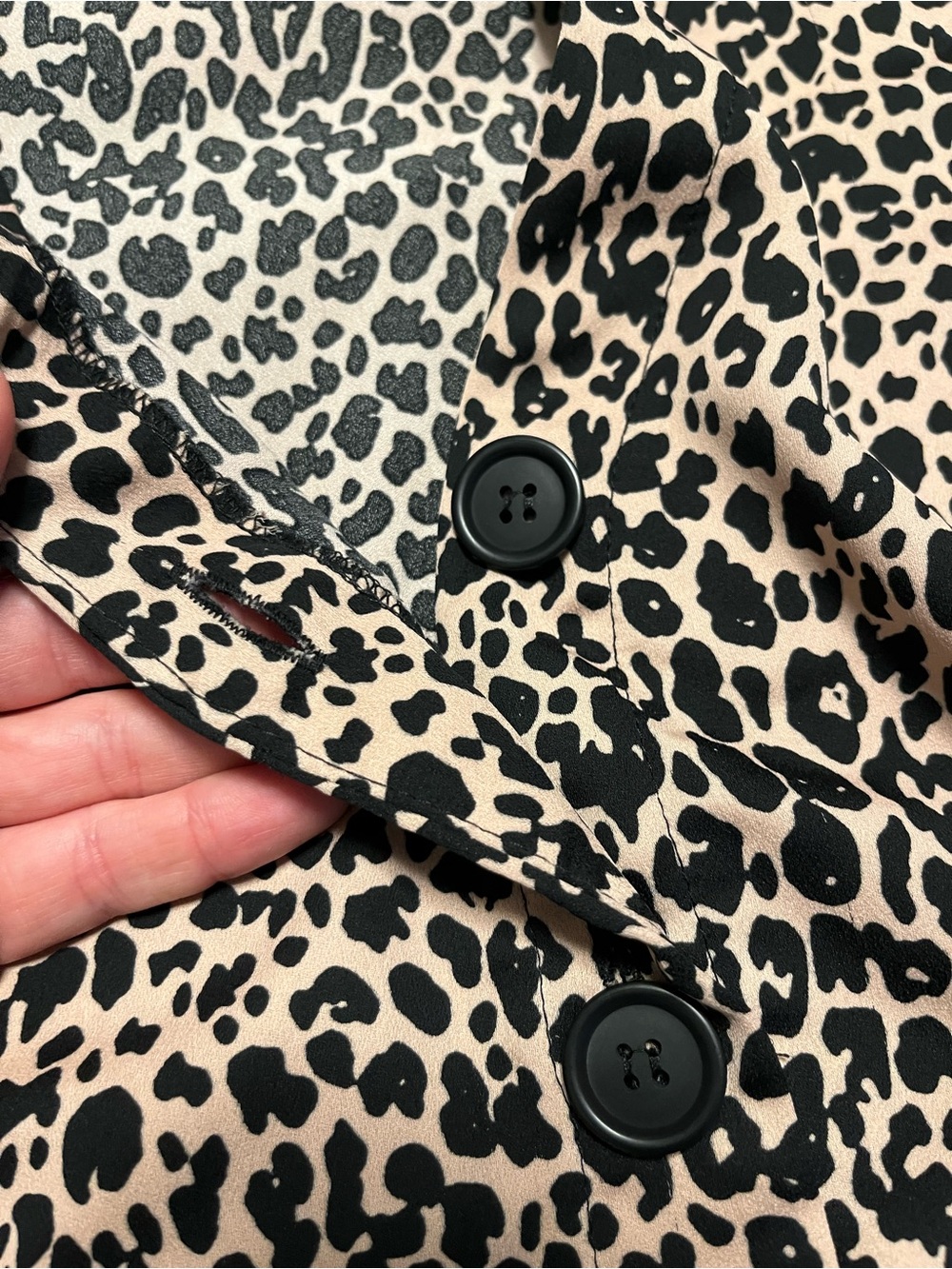 EUC Leopard Button-Front Top - Picture 6 of 7